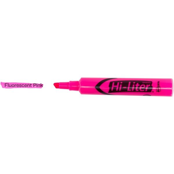 Flourescent Pink Chisel Tip Highlighter, 12/PK