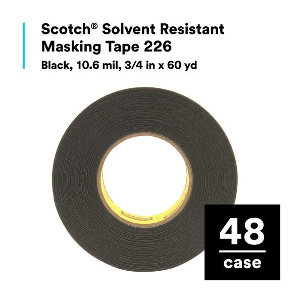 Masking Tape, Black, 3/4