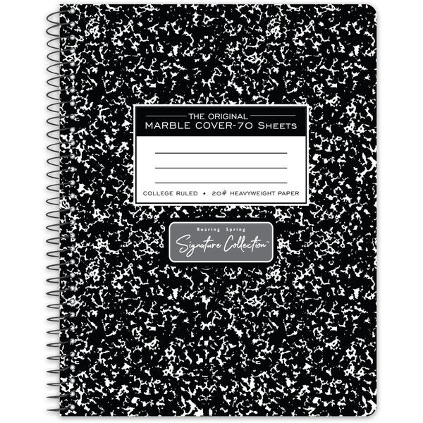 Case of Signature Black Marble Comp Notebooks, WB Spiral, 70 sht Premium 20# Paper, 9.75