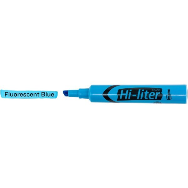 Desk-Style Highlighter, Chisel Tip, Fluorescent Blue, Smear Safe, Nontoxic