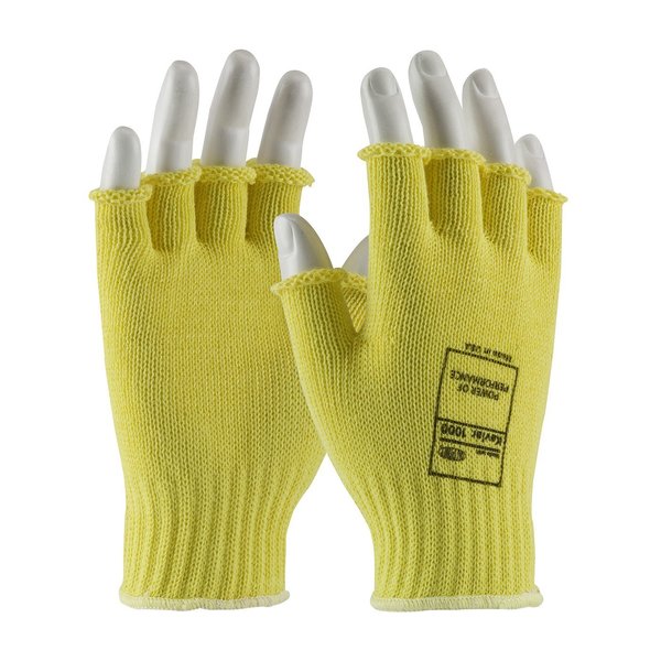 Cut Resistant Half Finger Gloves, A2 Cut Level, Uncoated, M, 12PK
