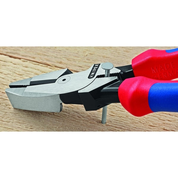 9 1/4 in Linemans Plier High Leverage w/ Fish Tape Puller, Wire Crimper, Steel