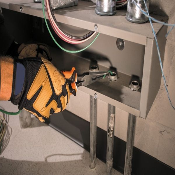 8 49/64 in Long Nose Plier, Side Cutter Ergonomic Handle