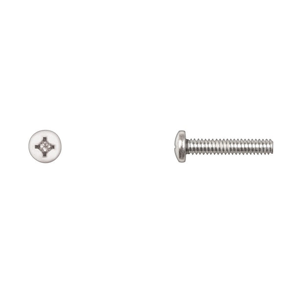 #10-24 x 1 in Phillips Pan Machine Screw, Zinc Plated