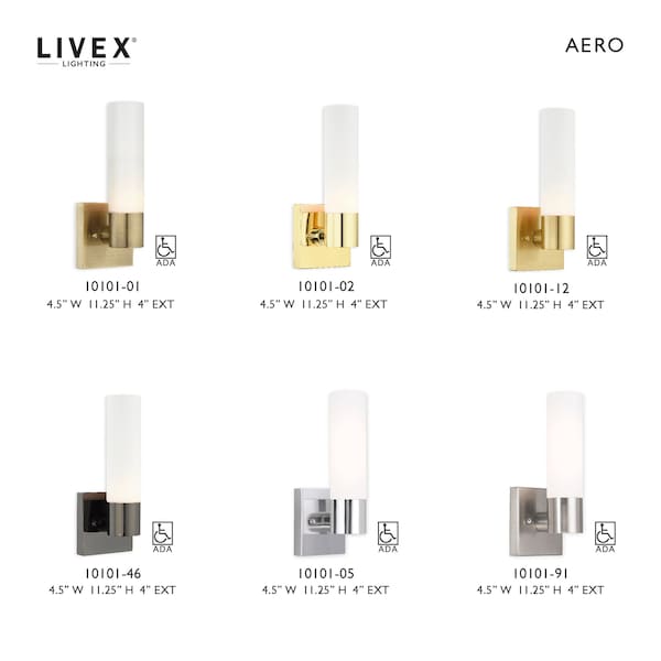 Aero 1 Light Antique Brass ADA Wall Sconce