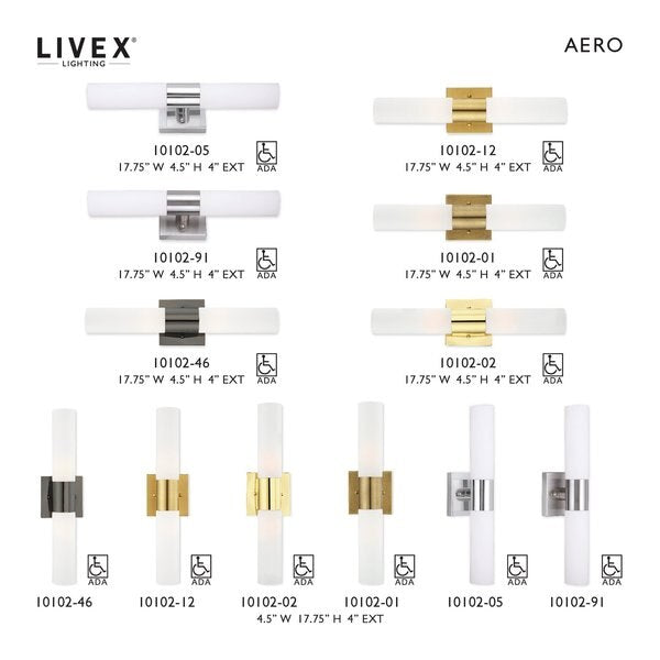 Aero 2 Light Antique Brass ADA Bath Vanity