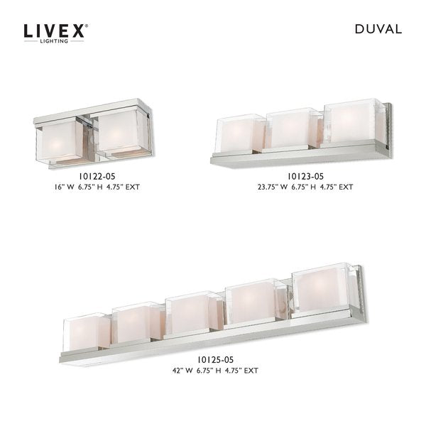 Duval 2 Light Polished Chrome Bath Vanity