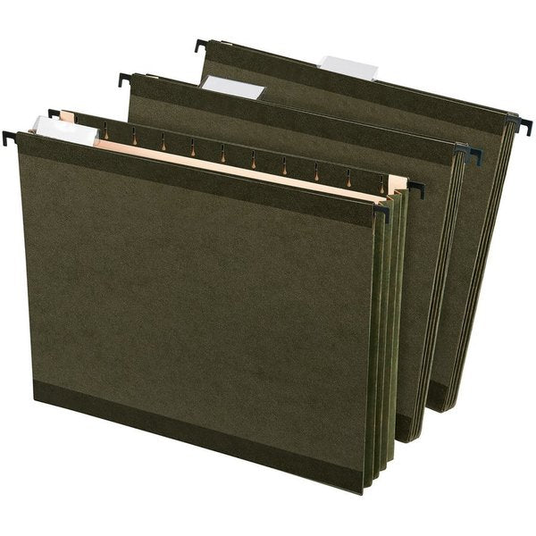 Hanging Pocket Files 1/5 Cut Tab, Green, PK4
