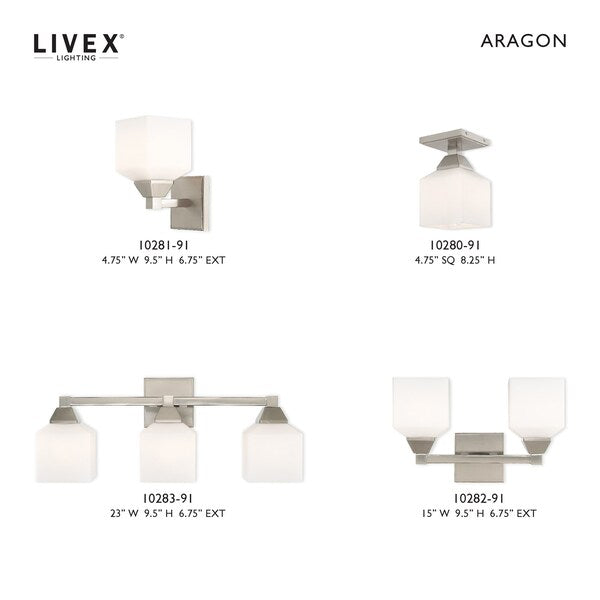 Aragon 1 Light Brushed Nickel Ceiling Mount