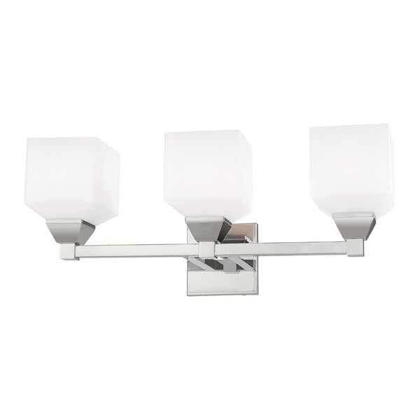 Aragon 3 Light Polished Chrome Bath Vanity