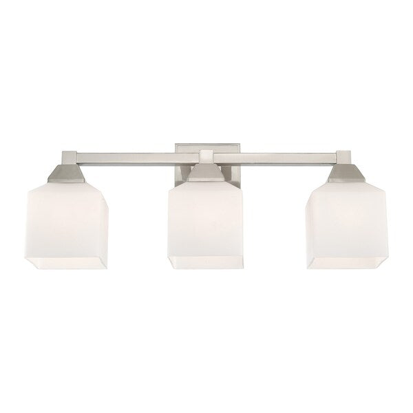 Aragon 3 Light Brushed Nickel Bath Vanity