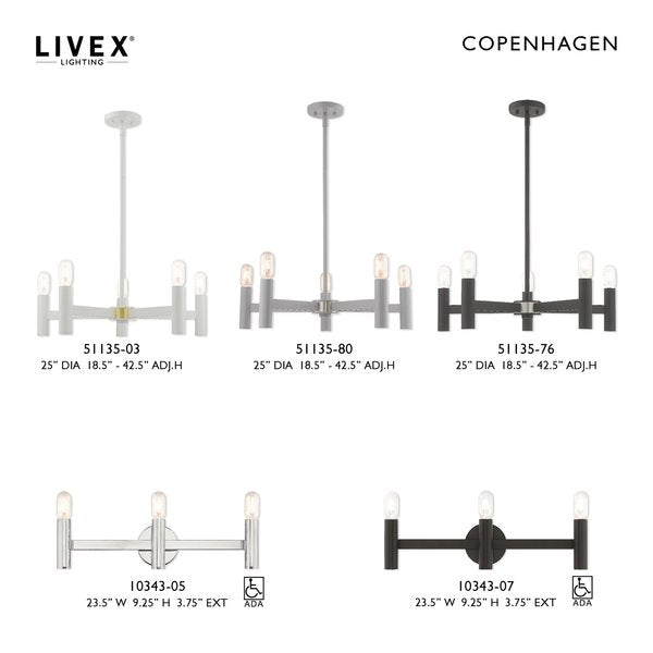 Copenhagen 3 Light Bronze ADA Bath Vanit