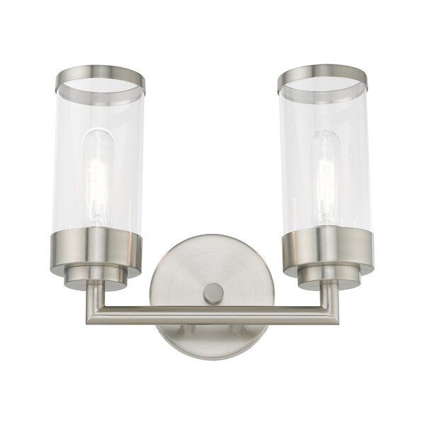 Hillcrest 2 Light Brushed Nickel Bath Va