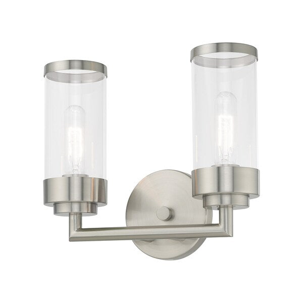Hillcrest 2 Light Brushed Nickel Bath Va
