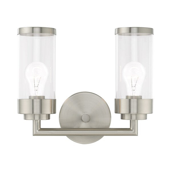 Hillcrest 2 Light Brushed Nickel Bath Va