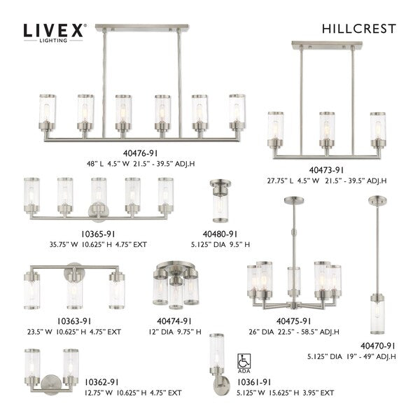 Hillcrest 2 Light Brushed Nickel Bath Va