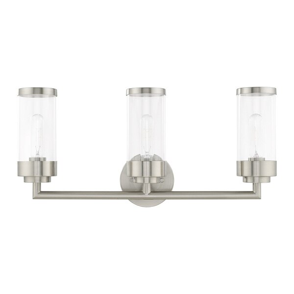 Hillcrest 3 Light Brushed Nickel Bath Va