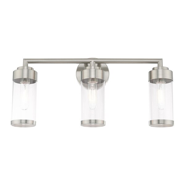 Hillcrest 3 Light Brushed Nickel Bath Va