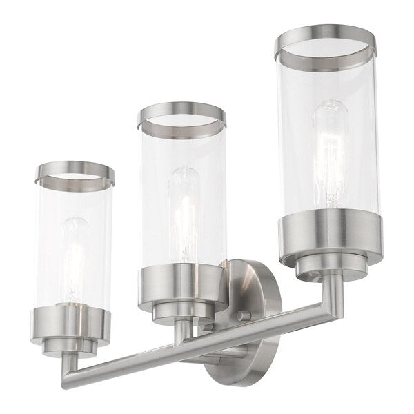 Hillcrest 3 Light Brushed Nickel Bath Va