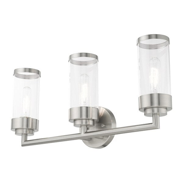 Hillcrest 3 Light Brushed Nickel Bath Va