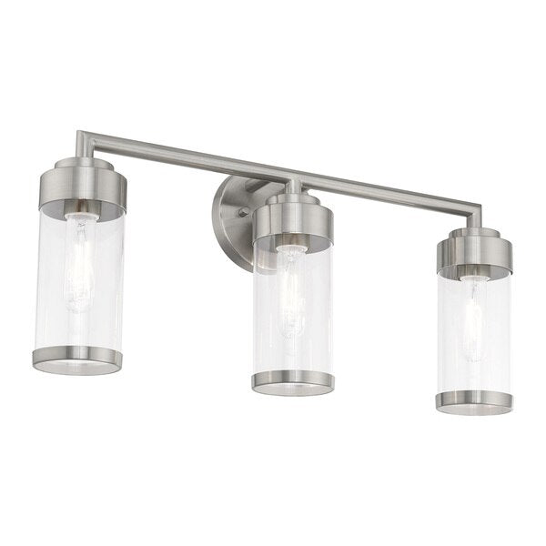 Hillcrest 3 Light Brushed Nickel Bath Va
