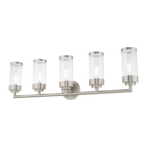 Hillcrest 5 Light Brushed Nickel Bath Va