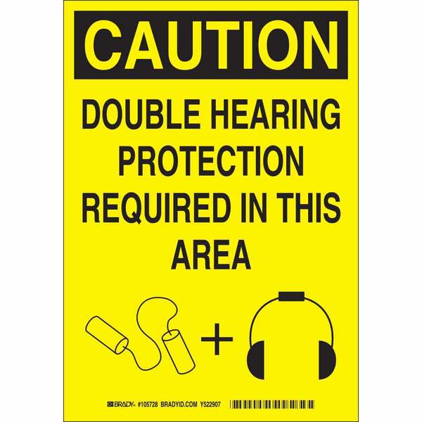 Sign, Caution, Double Hearing, 14X10 