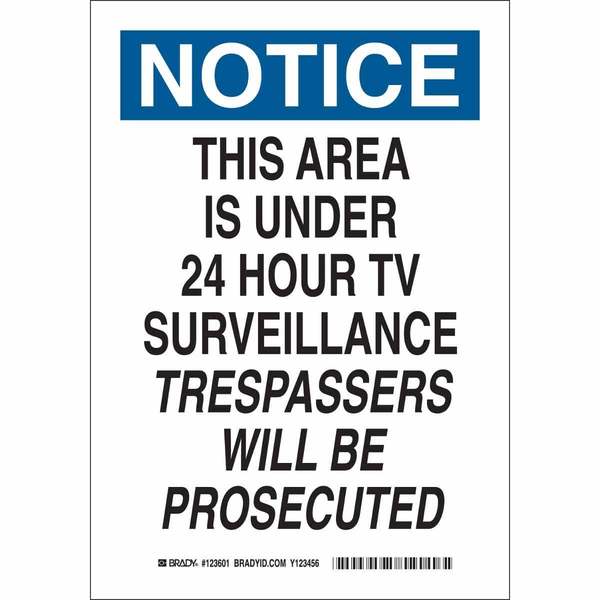 Notice Sign, 14 in H, 10 in W, Plastic, Rectangle, English, 123603