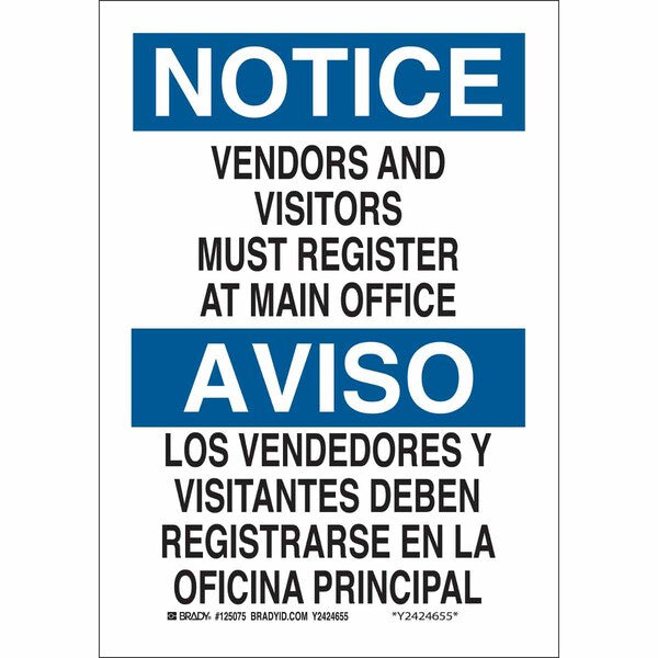 Bilingual Safety Sign, 14 