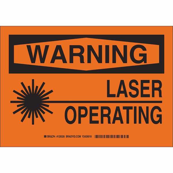 Warning Sign, 7 in H, 10 in W, Polyester, Rectangle, 129326