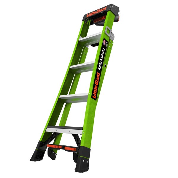 FIBERGLASS COMBINATION LADDER, 3-in-1 All-Access Combination Ladder Configuration, 11 ft