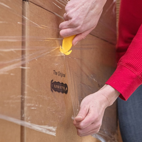 Safety Cutter, 4 5/8 in L, Fixed Blade, Safety Recessed, Contoured Plastic Handle, Yellow, 10 Pack