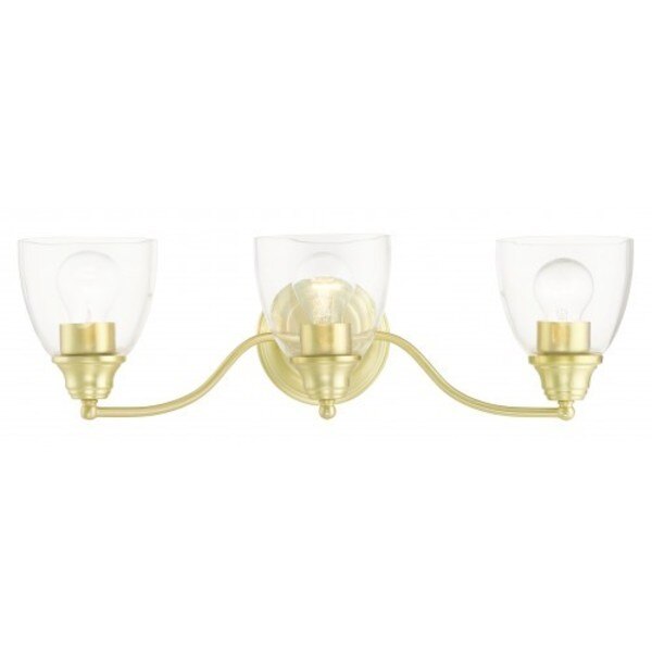 Satin Brass Vanity Sconce, 3 Light