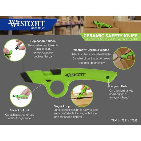 Ceramic Safe Cutter, C19 Lockout, PK100, Application: General Purpose