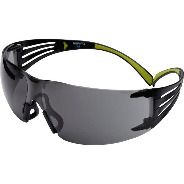 Safety Glasses, Wraparound Gray Polycarbonate Lens, Anti-Fog