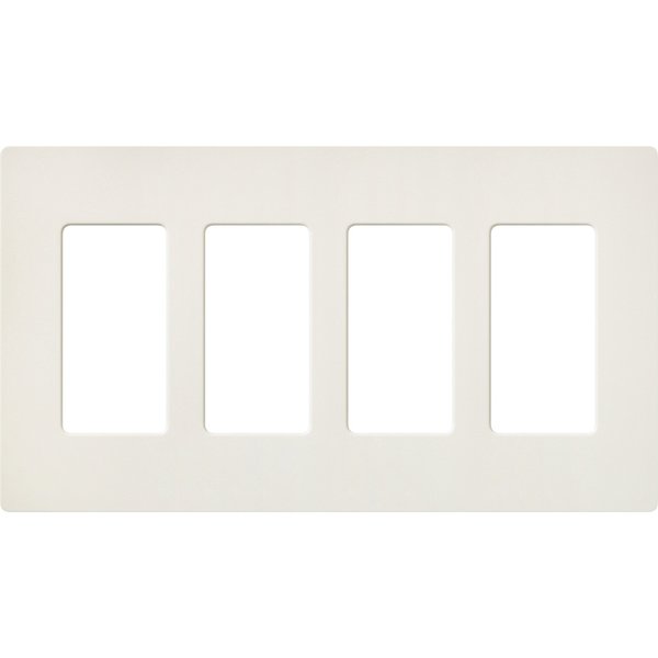 Designer Wall Plates, Number of Gangs: 4 Satin Finish, Biscuit
