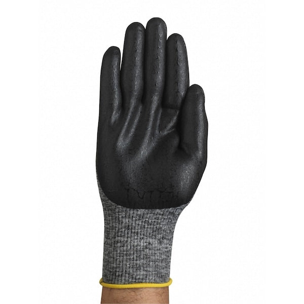 Hyflex, Foam Nitrile Coated Gloves, Palm Coverage, Black, Abrasion Level 3, Medium (Size 8), 1 Pair