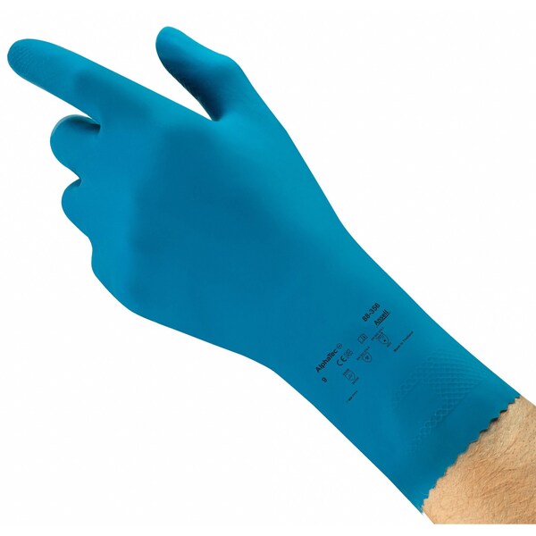 Alphatec Chemical Resistant Gloves, Fish Scale, 12 in Length, 17 mil Thickness, XL(10), Blue, 1 Pair