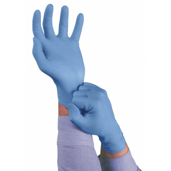 TouchNTuff Disposable Nitrile Gloves, Food Grade, Powdered, Latex Free, L, (9), Blue, 100 Pack