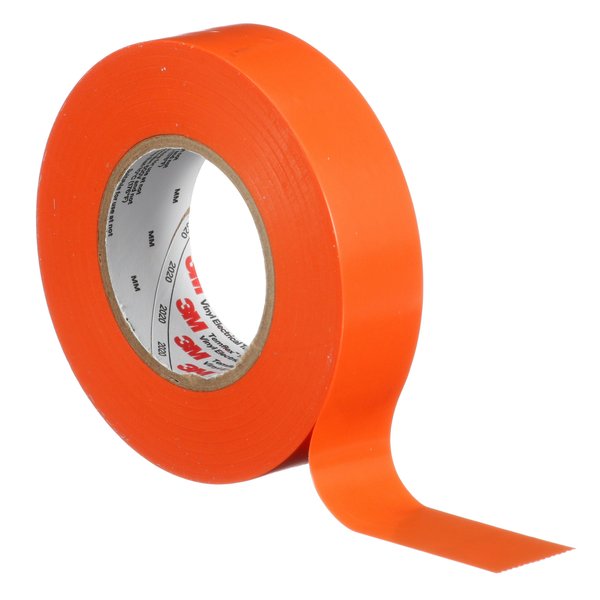 Elec Tape, 60 ft Lx3/4 in W, 6 mil, Orange