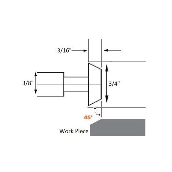 3/4 X 3/16 45 Degree M42 8% Cobalt Single Angle Chamfer Cutter
