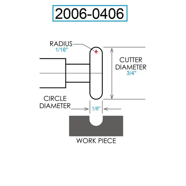 1/16 X 3/4 X 1/2 High Speed Steel Convex Cutter