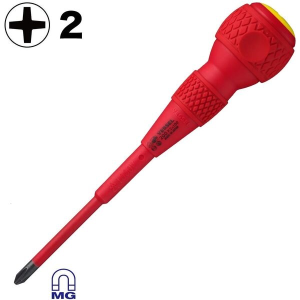 BALL GRIP Insulated Screwdriver No.200 +