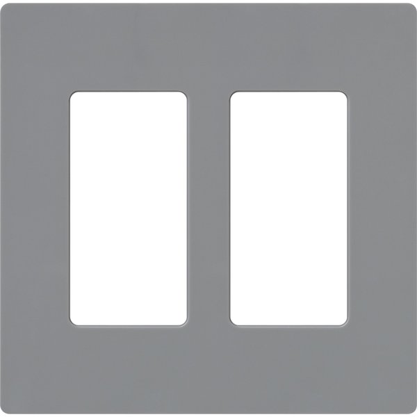 Designer Wall Plates, Number of Gangs: 2 Thermoset, Gloss Finish, Gray