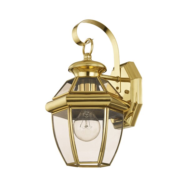 Monterey 1 Light Polished Brass Outdoor Wall Lantern