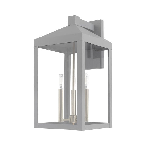 Nyack 3 Light Nordic Gray Outdoor Wall Lantern