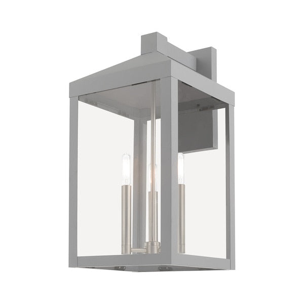 Nyack 3 Light Nordic Gray Outdoor Wall Lantern