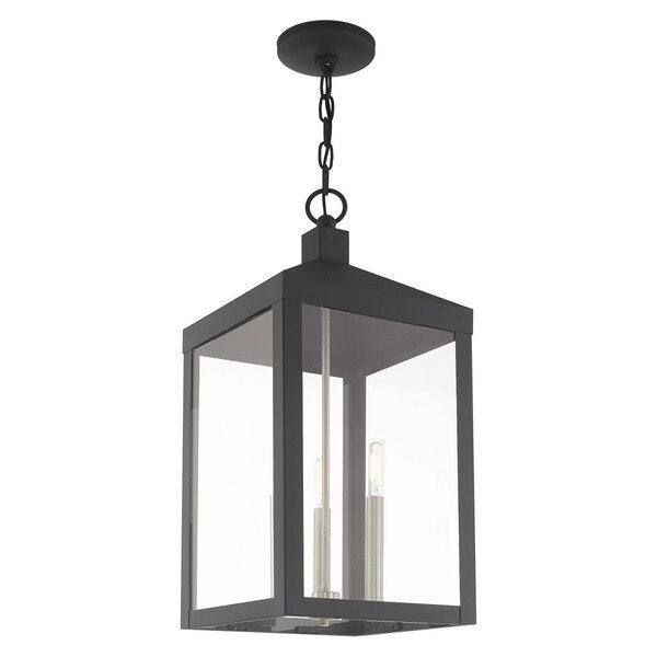 Nyack 3 Light Scandinavian Gray Outdoor Pendant Lantern