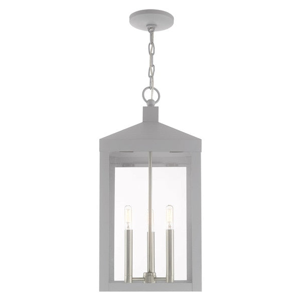 Nyack 3 Light Nordic Gray Outdoor Pendant Lantern