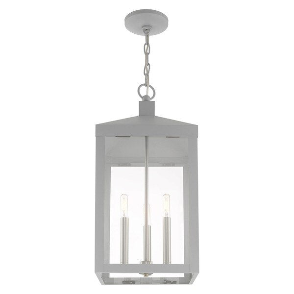 Nyack 3 Light Nordic Gray Outdoor Pendant Lantern